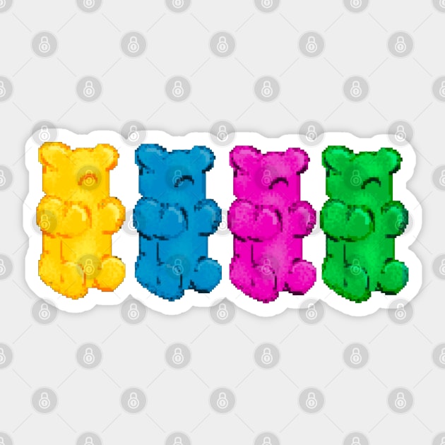 Pixelated Gummy Bears Sticker by novabee